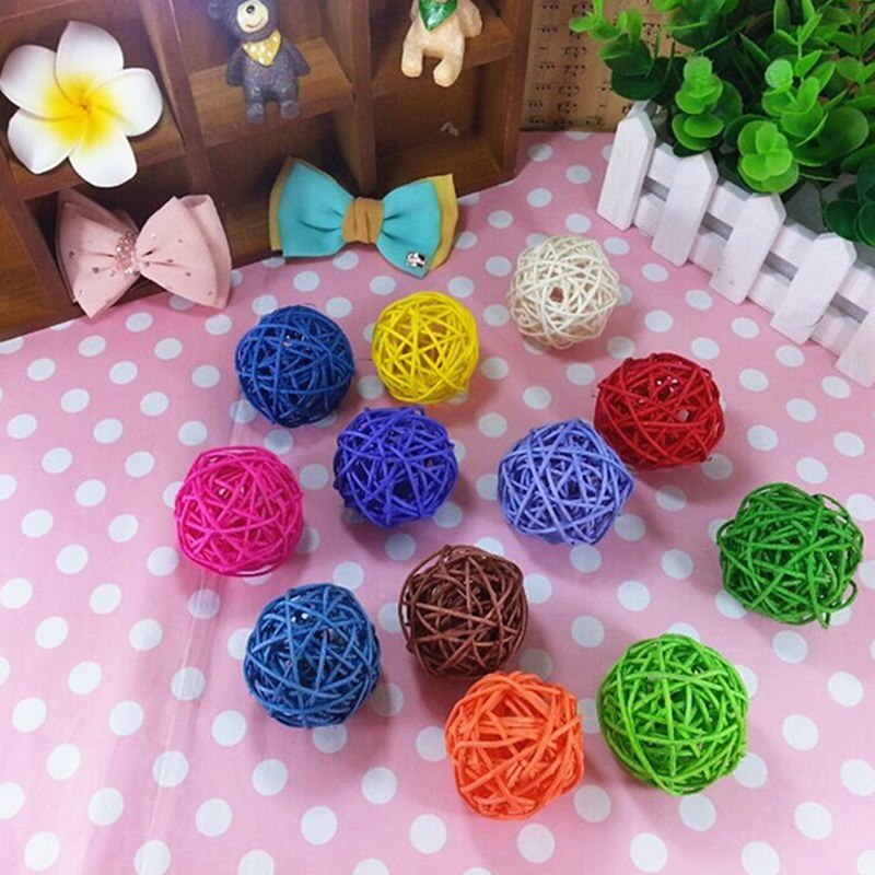 200pcs/bag Christmas tree decorative rattan ball Wedding and home ornament craft ball 2.5cm 14 colors to choose