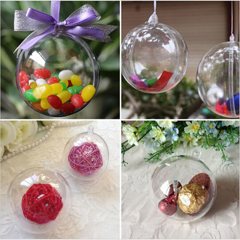 50Pcs New Clear Christmas Decoration Hanging Ball Baubles Round Bauble Ornament Xmas Tree Home Decor Christmas Tree Xmas Balls