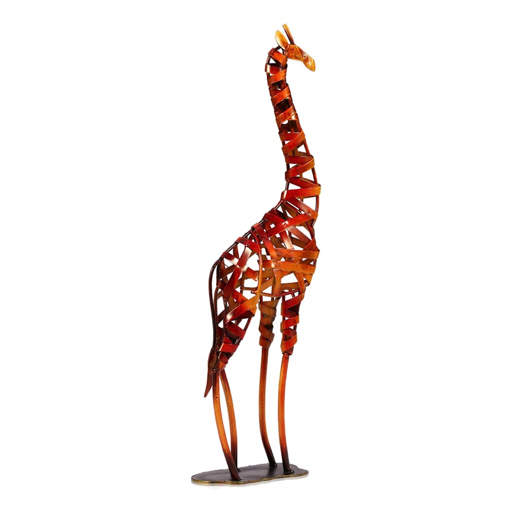 Giraffe Metal Sculpture Iron Giraffe Figurine Home Handmade Statue Home Office Desktop Decor Ornaments