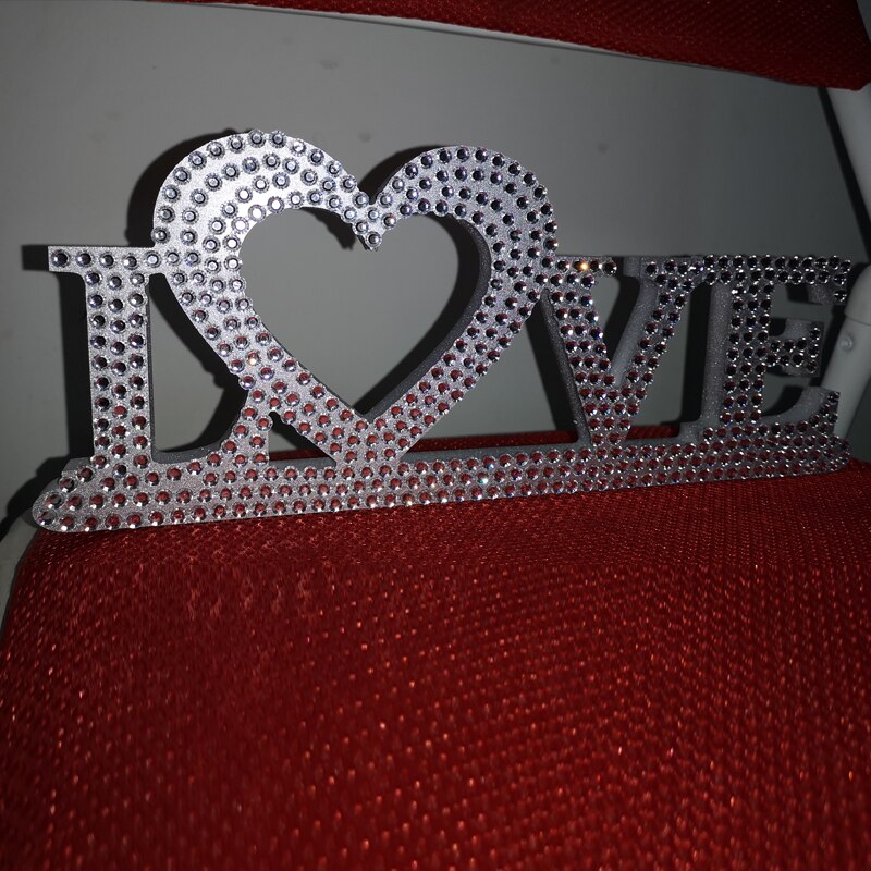 Wedding home decoration Silver Crystal \"LOVE\" standing love sign